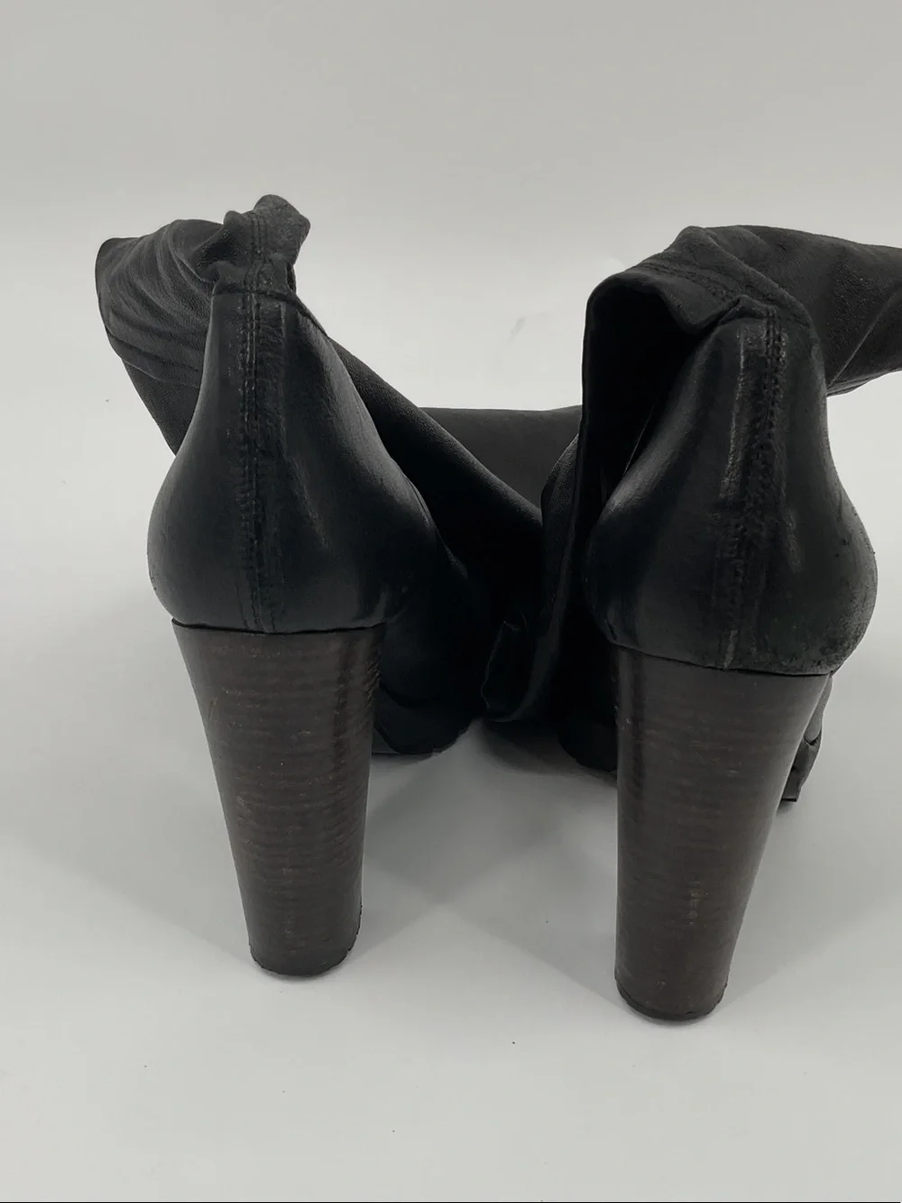 Over-the-Knee Black Leather High-Heel Boots